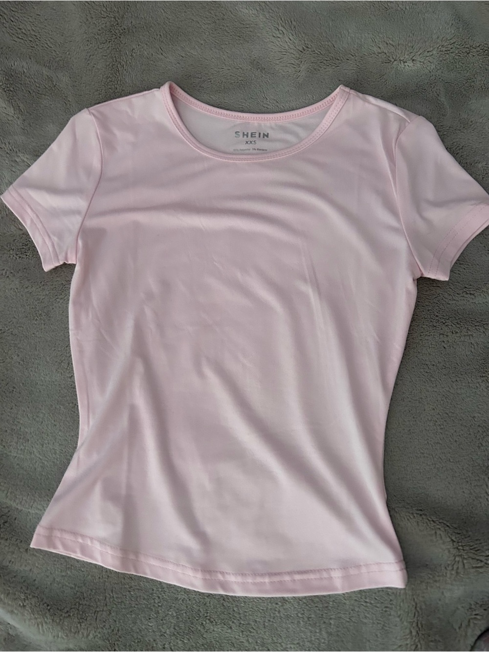 SHEIN Light Pink Short Sleeve Crew Neck Tee